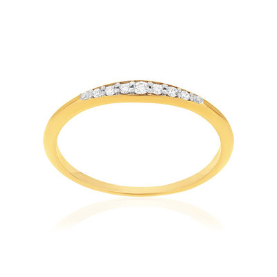 Bague or 375 jaune diamants - vue 1
