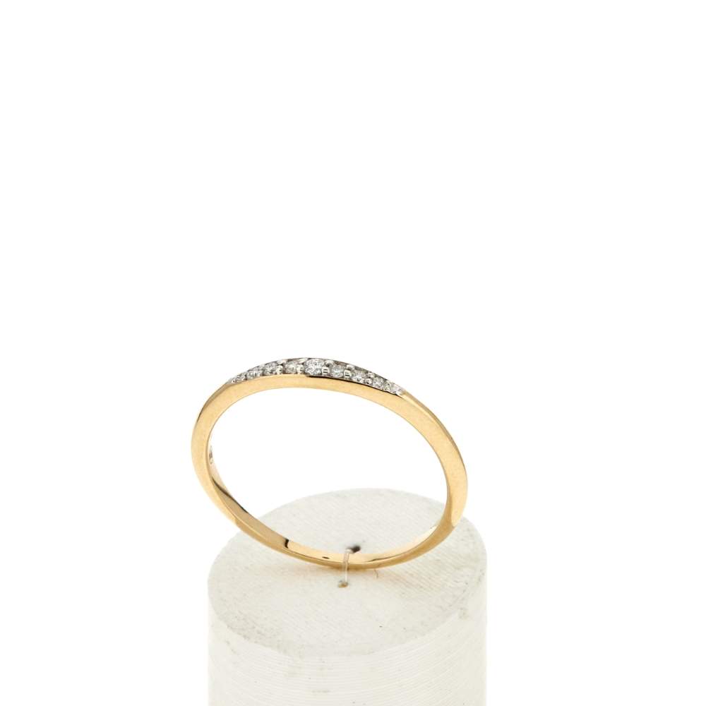 Bague or 375 jaune diamants - vue 2