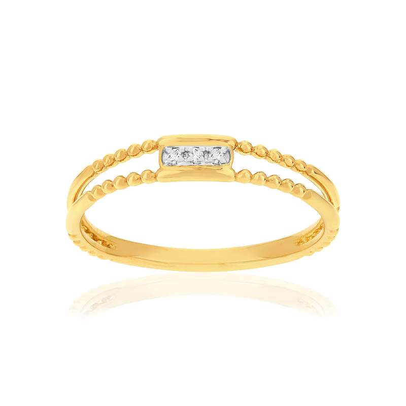 18K yellow gold diamond ring - view 1