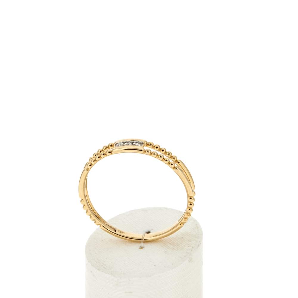 Gold ring 375 yellow diamonds - view 2