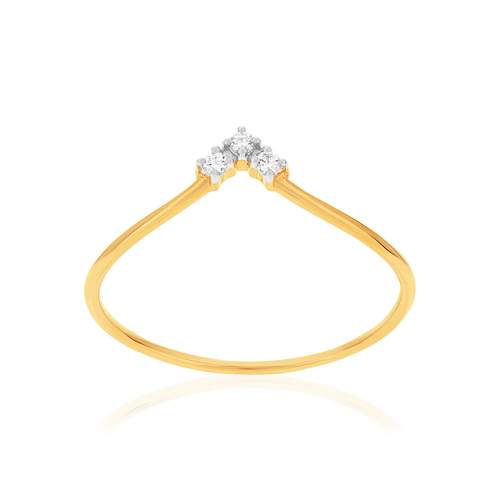 Bague or 375 jaune diamants