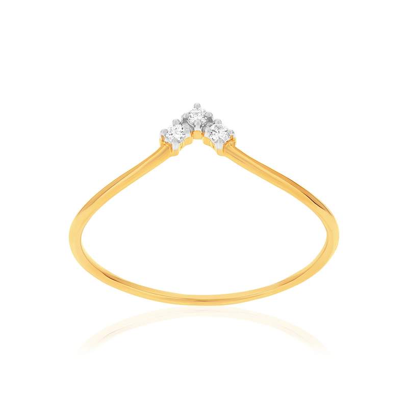 18K yellow gold diamond ring - view 1