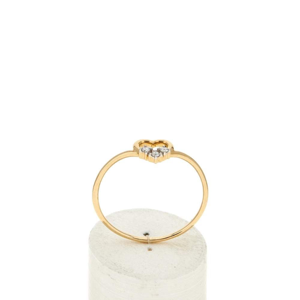 Bague or 375 jaune diamants - vue 1