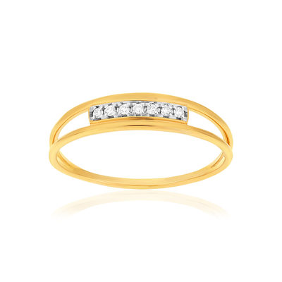 Bague or 375 jaune diamants