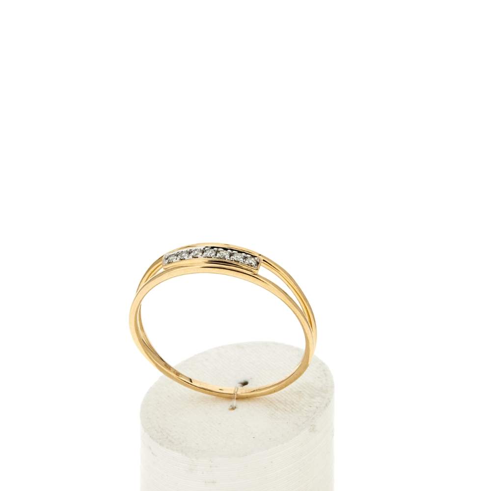 Bague or 375 jaune diamants - vue 2
