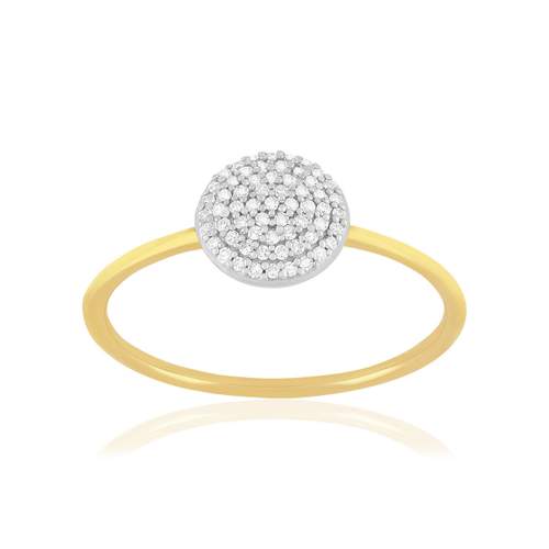 Gold ring 375 2 tone diamonds