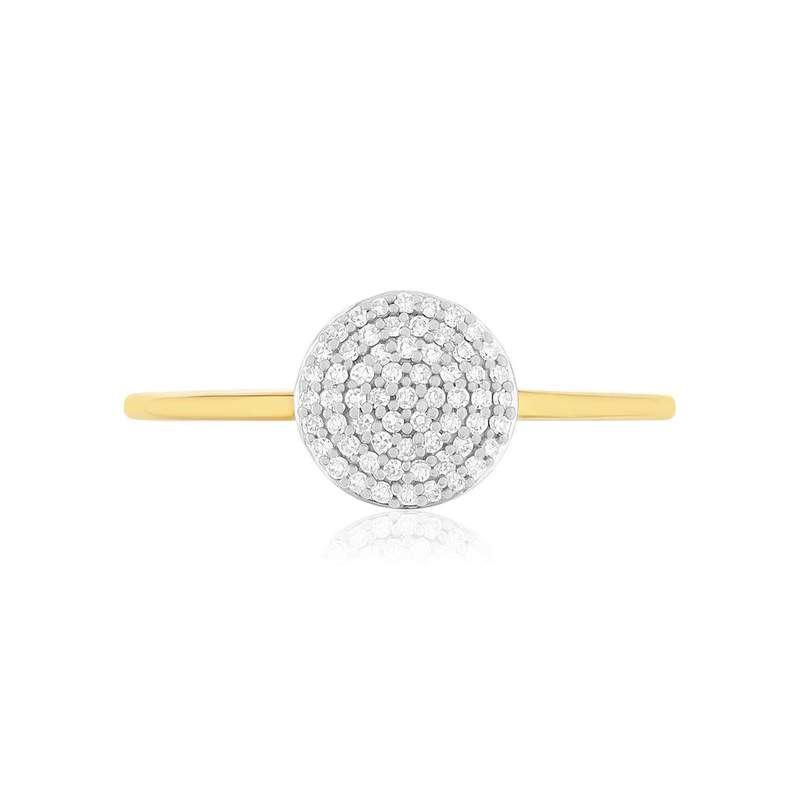 Bague or 375 2 tons diamants - vue 3