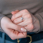 Bague or 375 2 tons diamants - vue porté 1