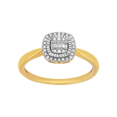 Bague or 375 2 tons diamants - vue 1