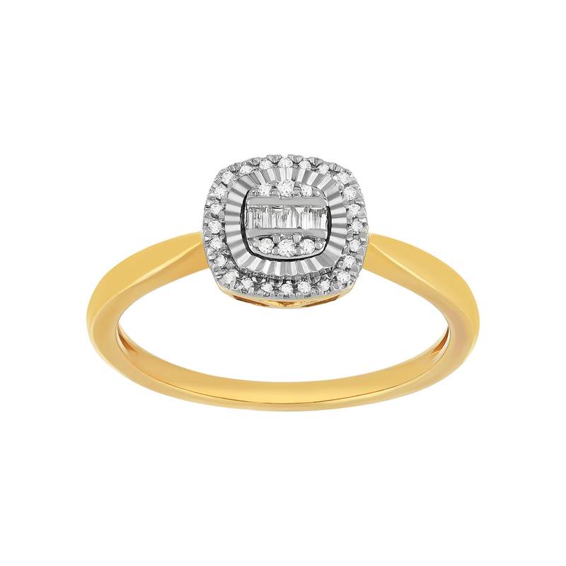 Bague or 375 2 tons diamants - vue 1