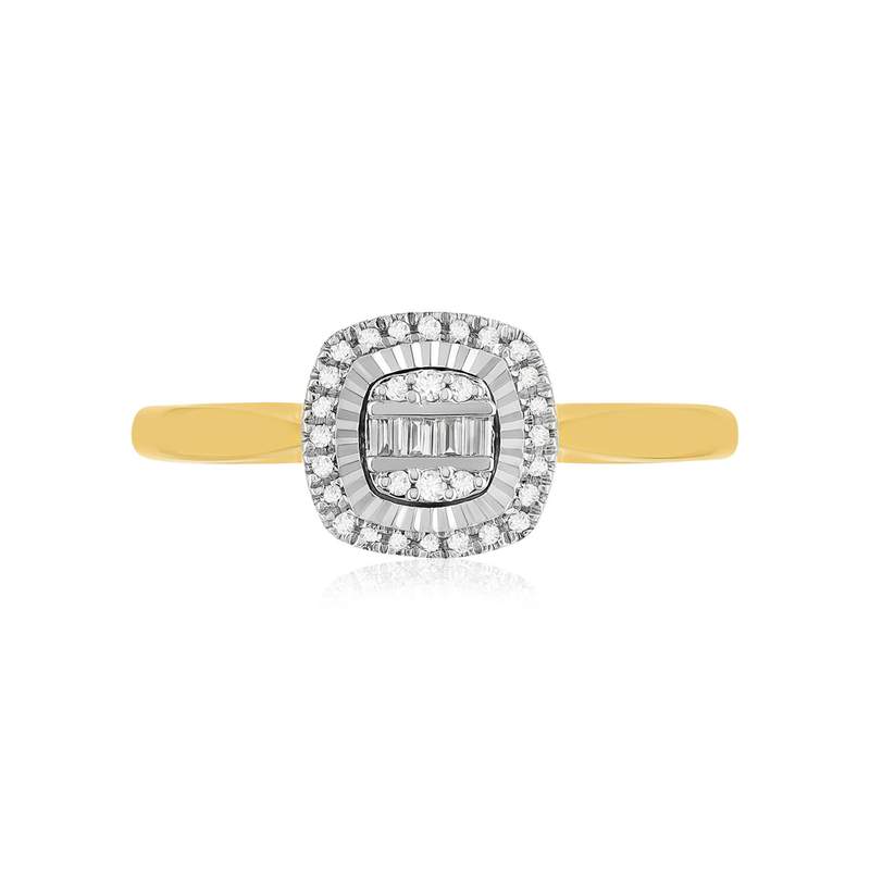 Bague or 375 2 tons diamants - vue 4