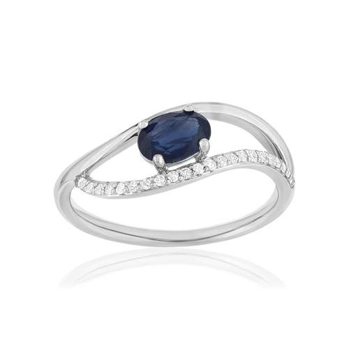 375 white sapphire and diamond gold ring