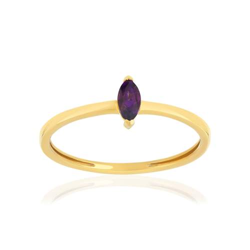 Gold ring 375 yellow amethyst