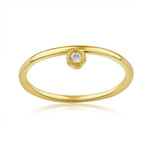 Bague or 375 jaune diamants - vue 1