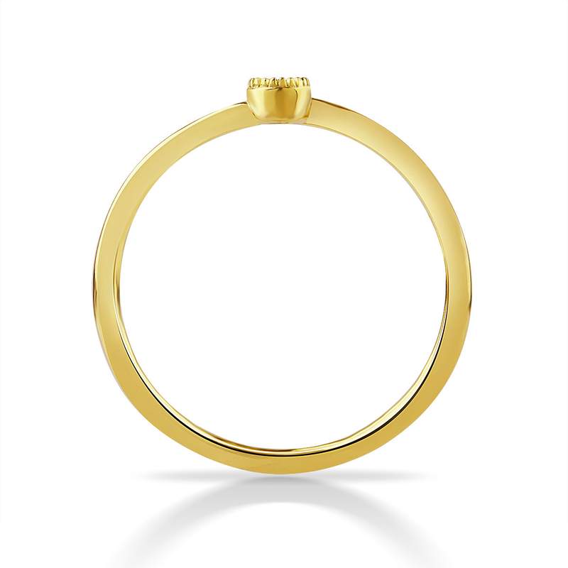 Gouden ring 375 gele diamanten - bekijk 2