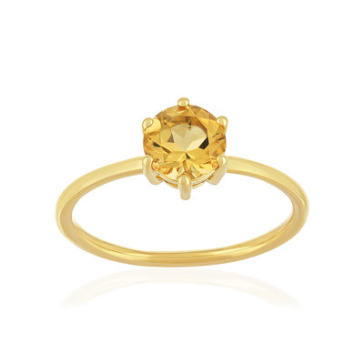 Bague or 375 jaune quartz - vue 1