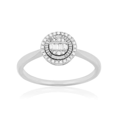 Bague or 375 blanc diamants