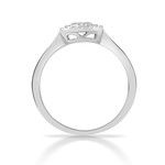 Bague or 375 blanc diamants - vue 3