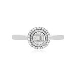 Bague or 375 blanc diamants - vue 4