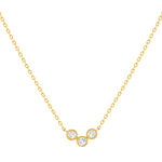 Collier or 375 jaune diamants 45 cm - vue 1