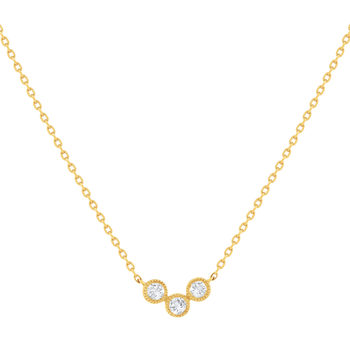 Collier or 375 jaune diamants 45 cm