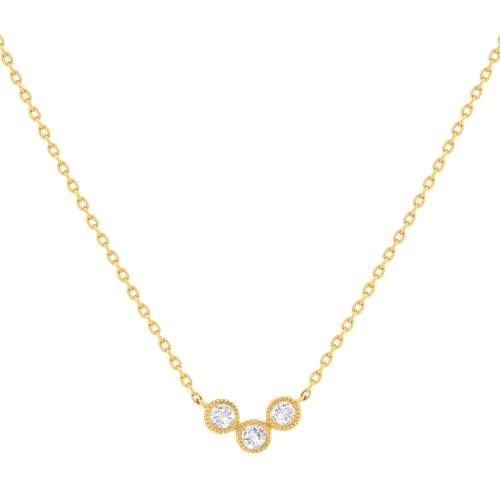 Collier or 375 jaune diamants 45 cm