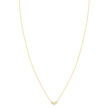 Collier or 375 jaune diamants 45 cm