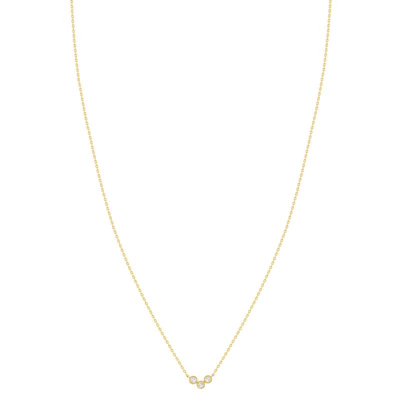 Collier or 375 jaune diamants 45 cm - vue 2