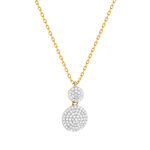 Collier or 375 jaune diamants 42 cm - vue 1