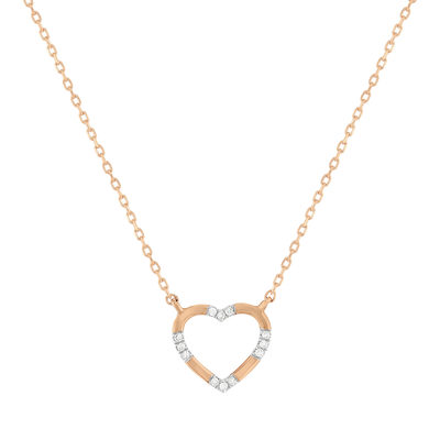 Collier or 375 rose diamants 42 cm - vue 1