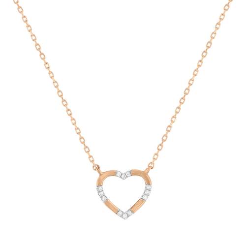 Collier or 375 rose diamants 42 cm