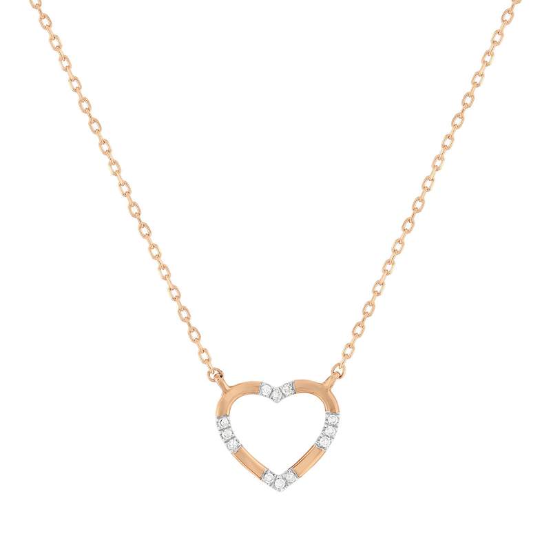 Collier or 375 rose diamants 42 cm - vue 1