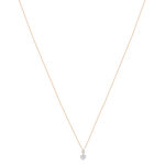 Collier or 375 rose coeur diamants 42 cm - vue 2