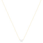 Collier or 375 2 tons papillon diamants 42 cm - vue 2