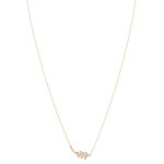Collier or 375 2 tons feuilles diamants 42 cm - vue 2