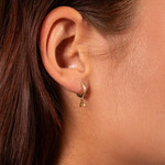 Créoles or 375 jaune quartz jaunes - vue porté 1