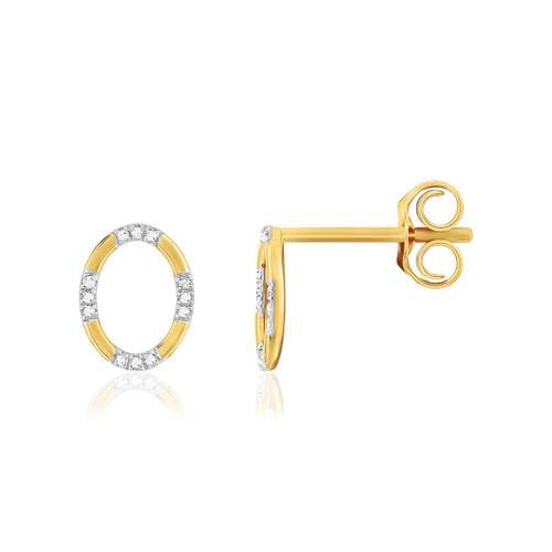 Boucles d'oreilles or 375 2 tons diamants