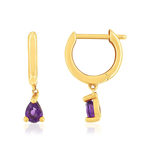 Créoles or 375 jaune améthystes - vue 1