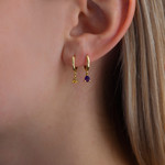 Créoles or 375 jaune améthystes - vue porté 1