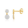 Boucles d'oreilles or 375 2 tons diamants - vue V1