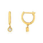 Créoles or 375 jaune diamants - vue 1