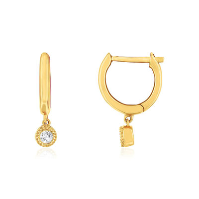 Créoles or 375 jaune diamants - vue 1