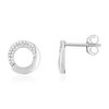 Boucles d'oreilles or 375 blanc diamants - vue V1