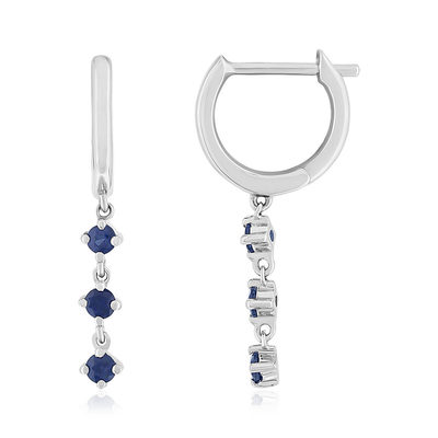 Créoles or 375 blanc saphirs