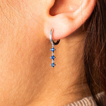 Créoles or 375 blanc saphirs