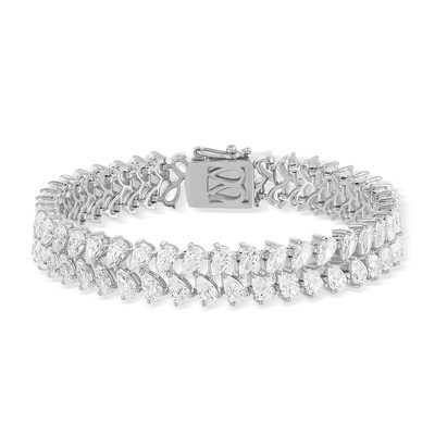 Bracelet argent 925 et zirconias - vue 1