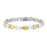 Bracelet argent 925 zirconias jaune et blanc