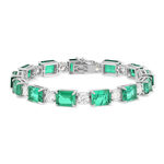 Bracelet argent 925 cristal vert et zirconias - vue 1