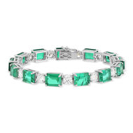 Bracelet argent 925 cristal vert et zirconias