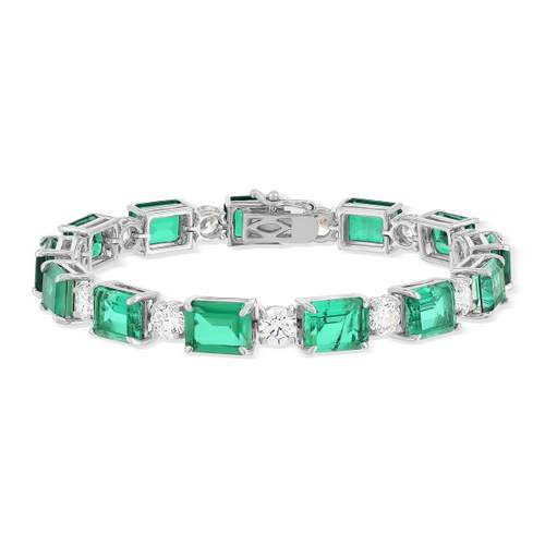 Bracelet argent 925 cristal vert et zirconias